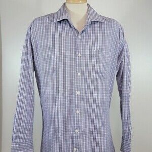 PETER MILLAR Plaid Button Front Cotton Shirt size XL